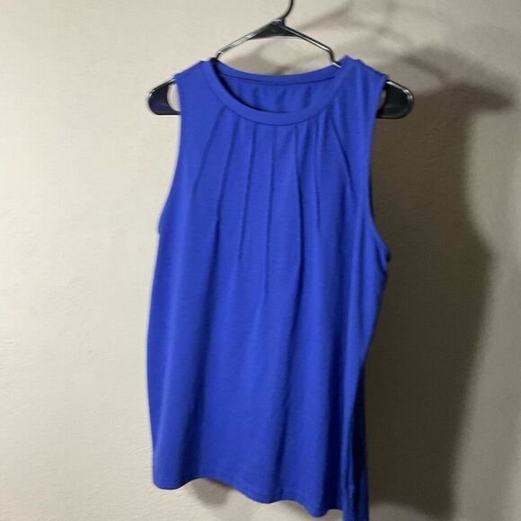 Shein Womens Cotton Blend Pleated Sleeveless Pullover Tank Top Blue Large NWOT - Picture 4 of 5